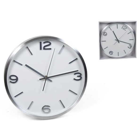 RELOJ PARED 25CM MIRTO 3D - ALUMINIO