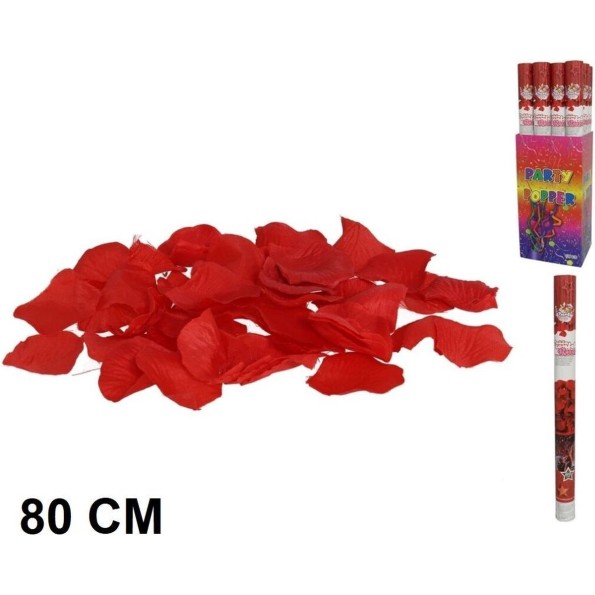 CAÑON CONFETI 80CM ROSAS - PAPEL