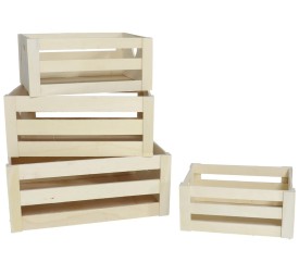 CAJA MADERA X4 NATURAL