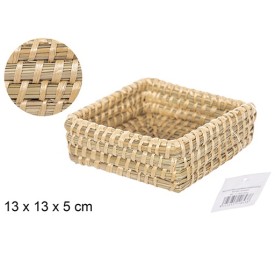 MINI CESTA MAIZ CUADRADA  COSIDA 13X5cm