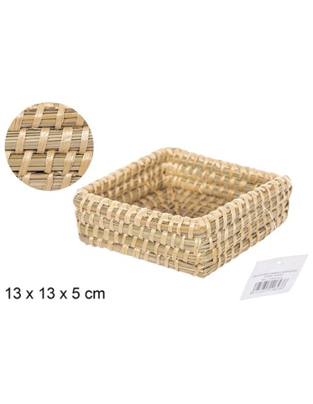 MINI CESTA MAIZ CUADRADA  COSIDA 13X5cm
