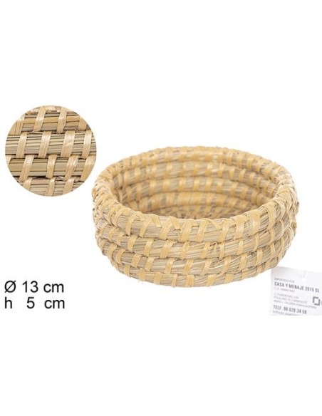 MINI CESTA MAIZ REDONDA COSIDA 13X5cm