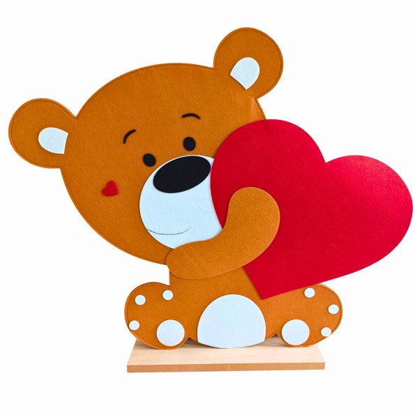 OSITO DE PELUCHE SENTADO CON CORAZON 88X12 H77