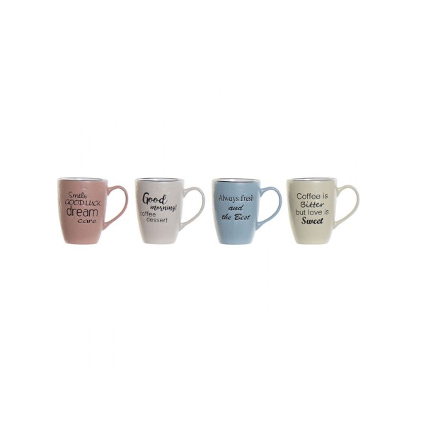 MUG GRES 12X8,5X11 480ML GRABADO 4 SURTIDO