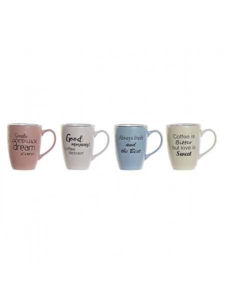 MUG GRES 12X8,5X11 480ML GRABADO 4 SURTIDO