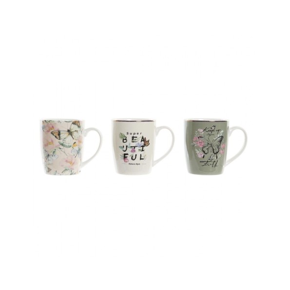 MUG PORCELANA 12X12X10,3 370ML MARIPOSA 3 SURT.