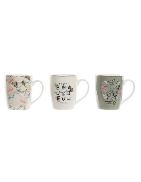 MUG PORCELANA 12X12X10,3 370ML MARIPOSA 3 SURT.