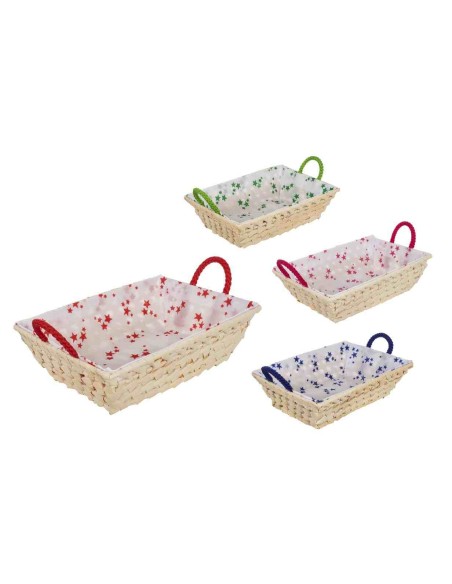 CESTO RECTG. CON ASA COLORES - ESTRELLAS