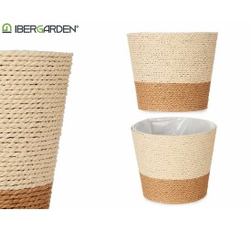 MACETERO CUERDA 15X14CM MARRON NATURAL