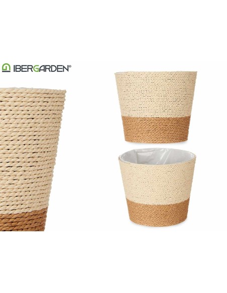 MACETERO CUERDA 12,5X12CM MARRÓN NATURAL
