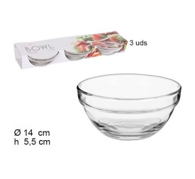 BOWL CRISTAL PACK 3 PIEZAS 14 CM
