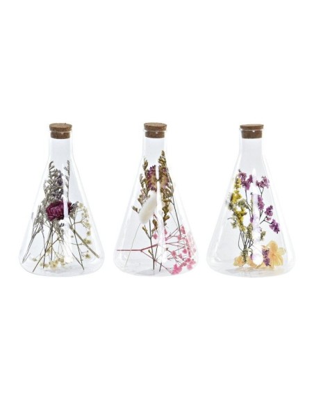 DECORACION CRISTAL FLOR SECA 10X10X18 3 SURT.