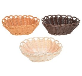 PANERA PLASTICO OVAL. COL. BLANCO/MIEL/CAOBA