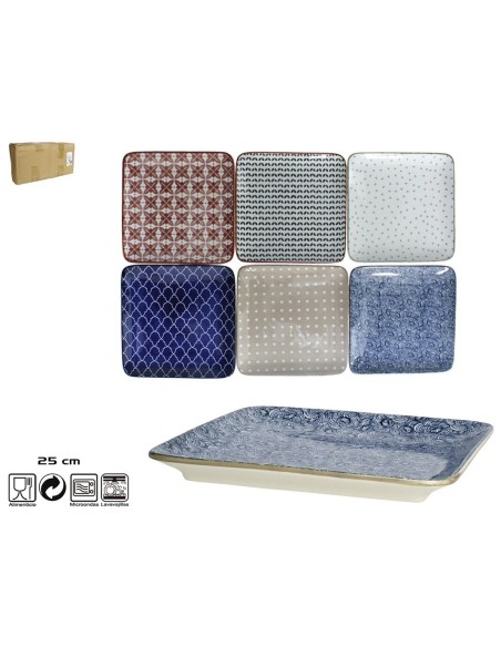 FUENTE CUADRADA 25CM ROMA 6 SURTIDOS