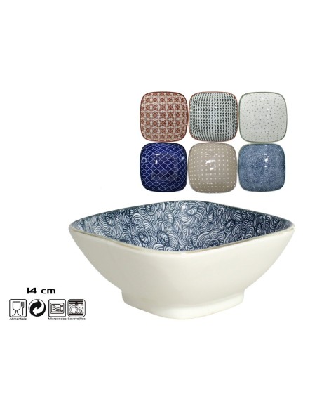 BOWL CUADRADO 14CM ROMA 6 SURTIDOS