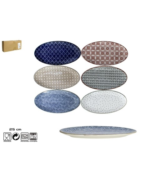 FUENTE OVALADA 25CM ROMA 6 SURTIDOS