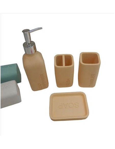 CONJUNTO BAÑO RESINA 4 PCS 19X19X19 CM SAMSAL