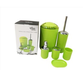 CONJ BAÑO PLASTICO 6 PCS VERDE SAMSAL