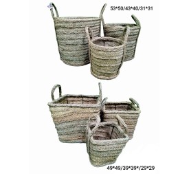 JUEGO TRES CESTOS  ESPARTO ARTESANAL 2 SURT
