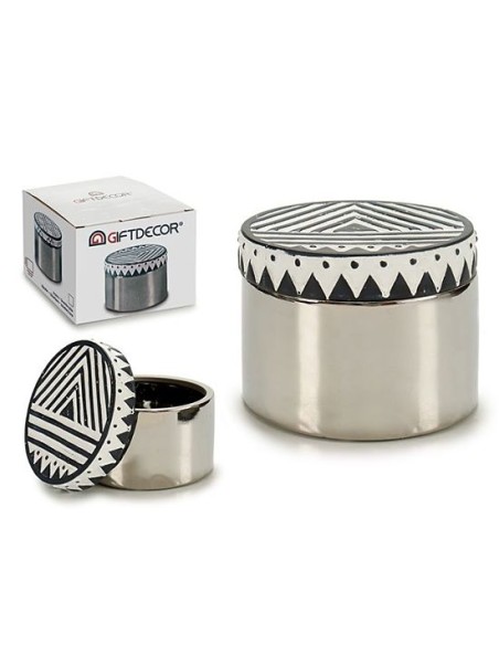 JOYERO CERAMICA REDONDO PL ROMBOS BL NG