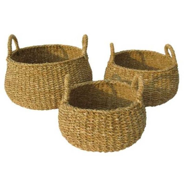 CESTA SET 3 SEAGRASS 36X45X23 NATURAL