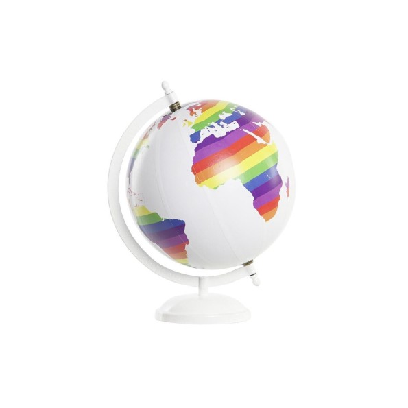 GLOBO TERRAQUEO PVC METAL 20X18X28 LGTBI BLANCO