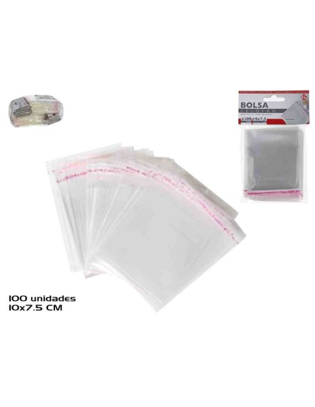 BOLSA CELOFAN  X100 ADHESIVO  10X7.5 CM