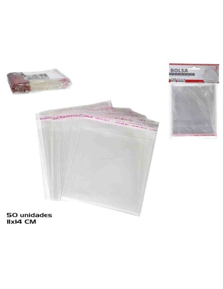 BOLSA CELOFAN X50 ADHESIVO 11X14 CM