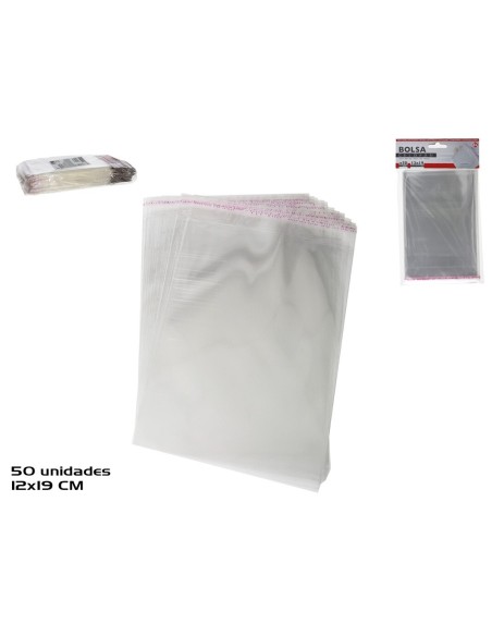 BOLSA CELOFAN X50 ADHESIVO 12X19 CM