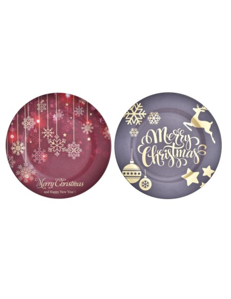 CENTRO MESA PP 33X33X2 BOLAS ESTRELLAS 2 SURT.