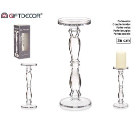CANDELABRO CRISTAL ANILLO L 36CM