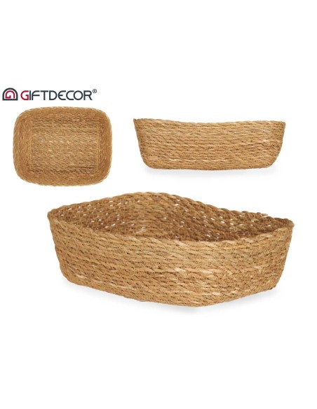 CESTO VEGETAL RECTANGULAR NATURAL 26CM