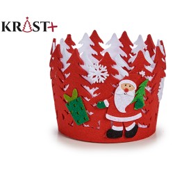 CESTA REDONDA NAVIDAD ROJO