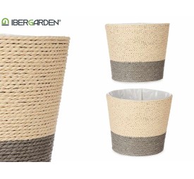 MACETERO CUERDA 10X10CM GRIS NATURAL