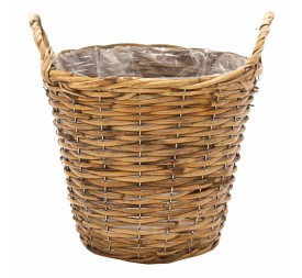 MACETERO ALTO CUBO MIMBRE NATURAL D17H14