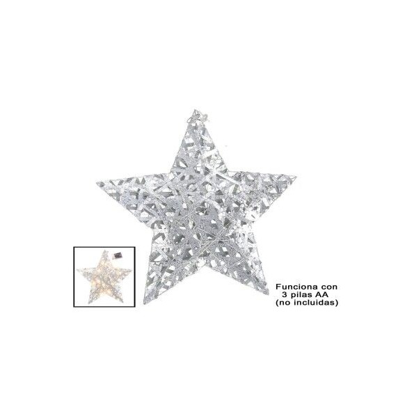 ESTRELLA SILVER 40 LUCES CÃLIDAS 50 CM