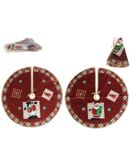 MANTA ÃRBOL NAVIDAD CUADROS 90CM 2 SRT