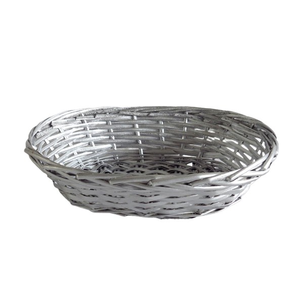 CESTA OVALADA XMAS 34X25X10 PLATA