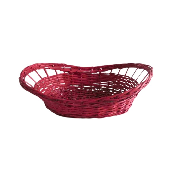 CESTA OVAL C/ASAS XMAS 51X36X12/17 ROJO