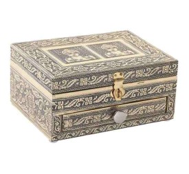 JOYERO MADERA ALUMINIO 17,5X12,5X8,5 BUDDHA