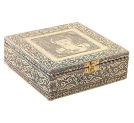 JOYERO MADERA ALUMINIO 17,5X17,5X6,3 BUDDHA