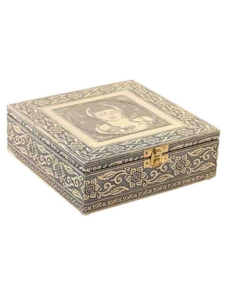 JOYERO MADERA ALUMINIO 17,5X17,5X6,3 BUDDHA JOYERO MADERA ALUMINIO 17,5X17,5X6,3 BUDDHA