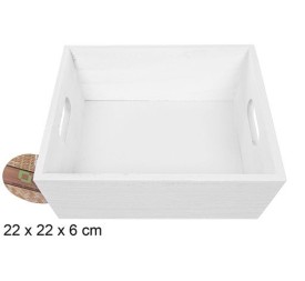 CAJA MADERA BLANCA 22x22x6cm