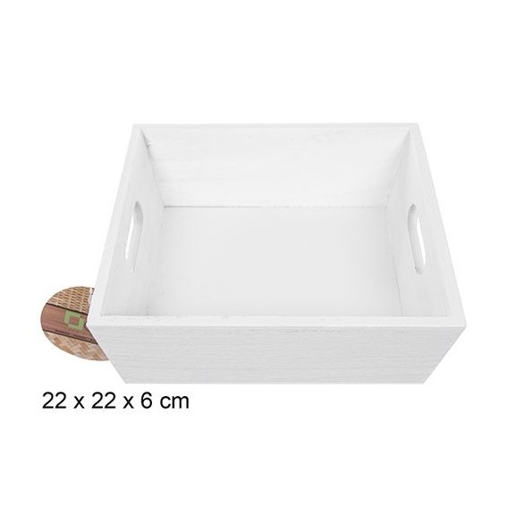 CAJA MADERA BLANCA 22x22x6cm