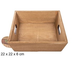 CAJA MADERA CAOBA 22x22x6cm