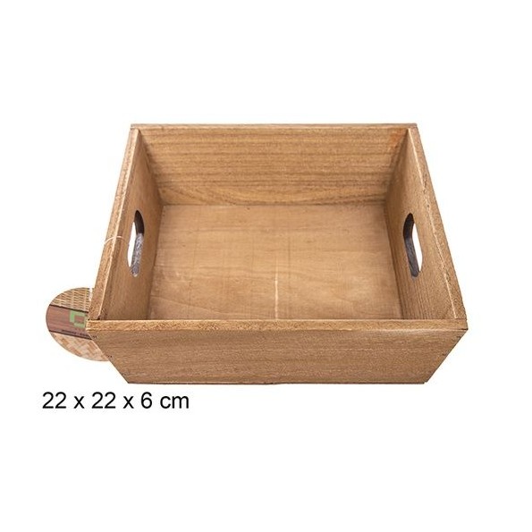 CAJA MADERA CAOBA 22x22x6cm