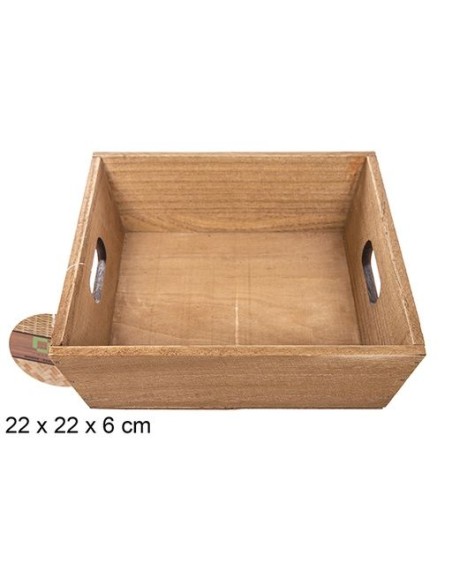 CAJA MADERA CAOBA 22x22x6cm