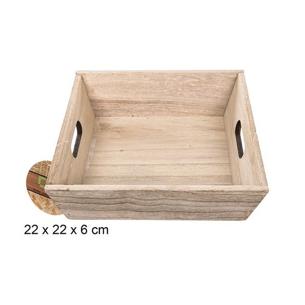 CAJA MADERA VINTAGE 22x22x6cm