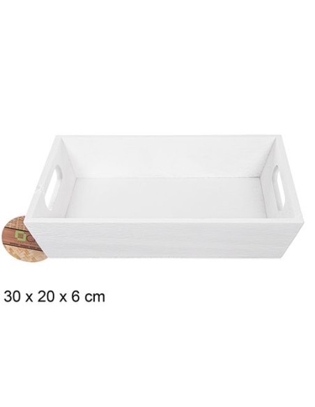 CAJA MADERA BLANCA 30x20x6cm