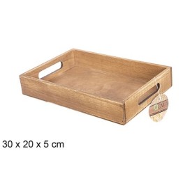 BANDEJA MADERA CAOBA 30x20x5cm